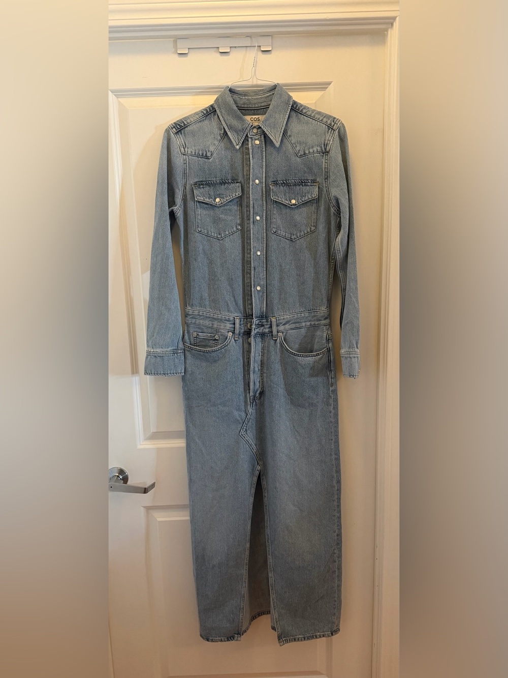 COS Denim Maxi Shirt Dress Organic Cotton Lyocell Relaxed Fit NWT - Picture 4 of 16